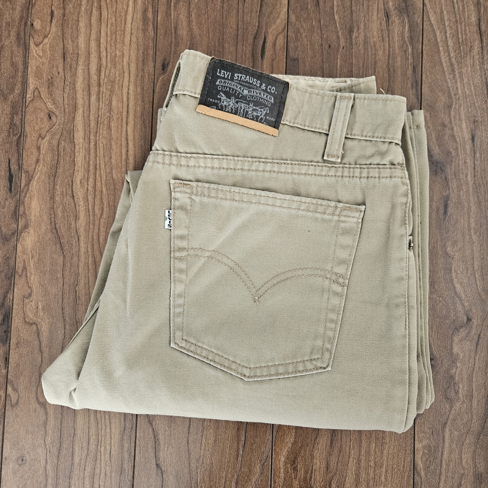 Vintage Levis White Tab Khaki Beige Pants Mens 31 Relaxed Fit 90s
